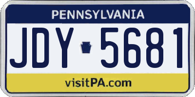 PA license plate JDY5681