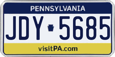PA license plate JDY5685