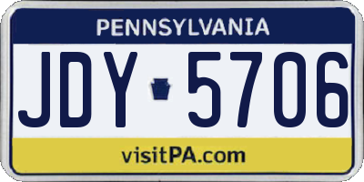 PA license plate JDY5706