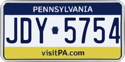 PA license plate JDY5754