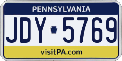PA license plate JDY5769