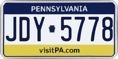 PA license plate JDY5778