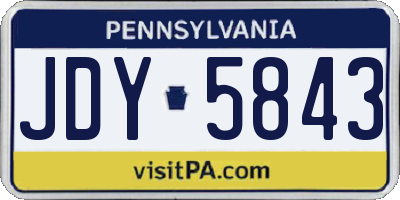 PA license plate JDY5843