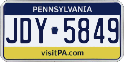 PA license plate JDY5849