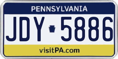 PA license plate JDY5886