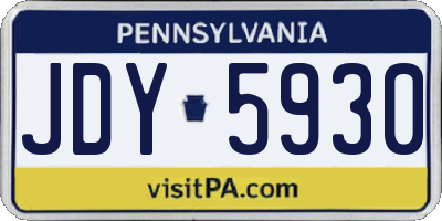 PA license plate JDY5930