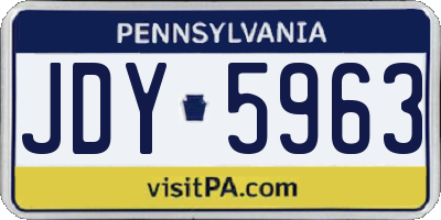 PA license plate JDY5963