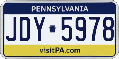PA license plate JDY5978