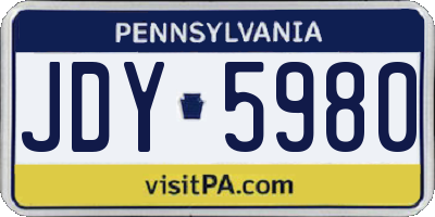 PA license plate JDY5980