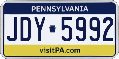 PA license plate JDY5992