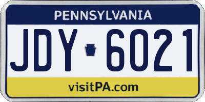 PA license plate JDY6021