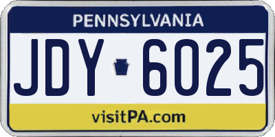 PA license plate JDY6025