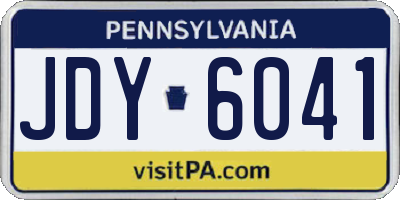 PA license plate JDY6041
