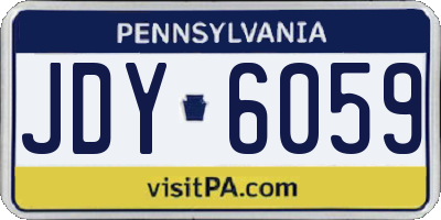 PA license plate JDY6059