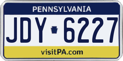 PA license plate JDY6227