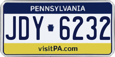 PA license plate JDY6232