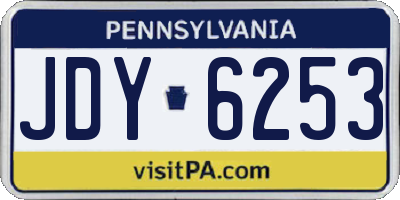 PA license plate JDY6253