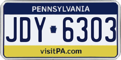 PA license plate JDY6303
