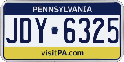 PA license plate JDY6325