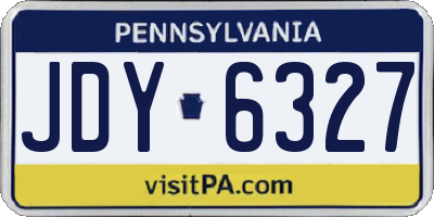 PA license plate JDY6327