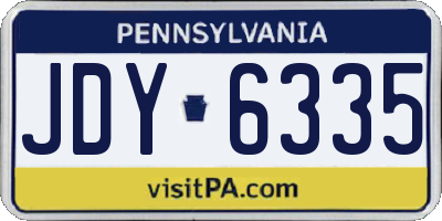 PA license plate JDY6335