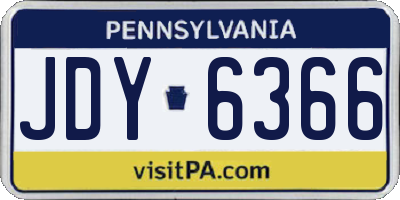 PA license plate JDY6366
