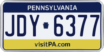PA license plate JDY6377