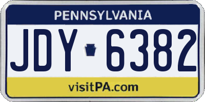 PA license plate JDY6382
