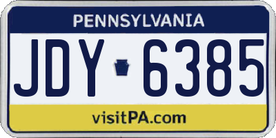 PA license plate JDY6385