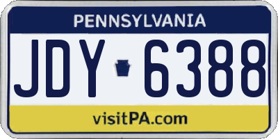 PA license plate JDY6388