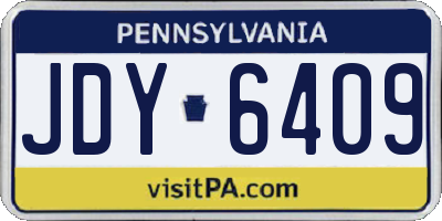 PA license plate JDY6409