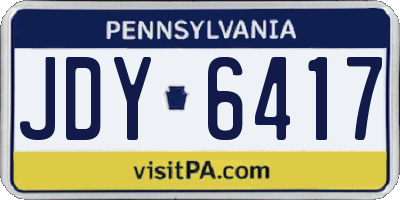 PA license plate JDY6417
