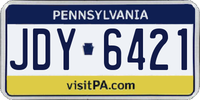 PA license plate JDY6421