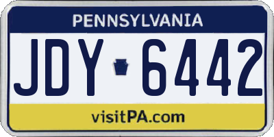 PA license plate JDY6442