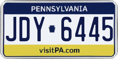 PA license plate JDY6445