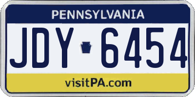 PA license plate JDY6454