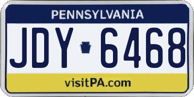 PA license plate JDY6468