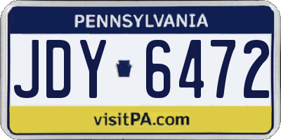 PA license plate JDY6472