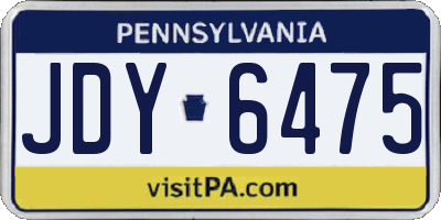 PA license plate JDY6475