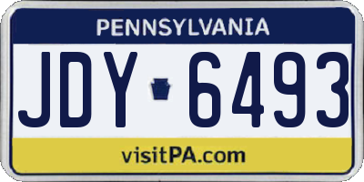 PA license plate JDY6493