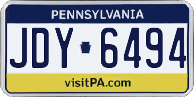 PA license plate JDY6494