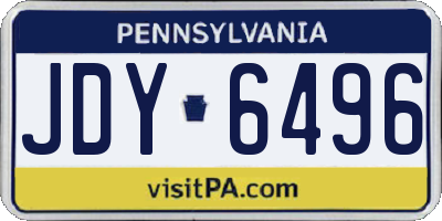 PA license plate JDY6496