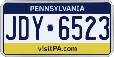 PA license plate JDY6523