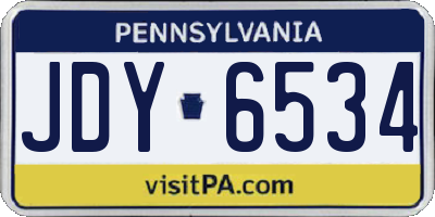 PA license plate JDY6534
