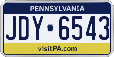 PA license plate JDY6543