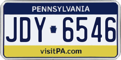 PA license plate JDY6546