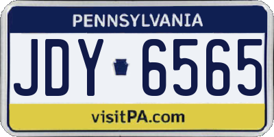 PA license plate JDY6565