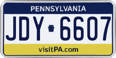 PA license plate JDY6607