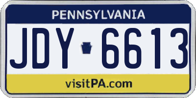 PA license plate JDY6613