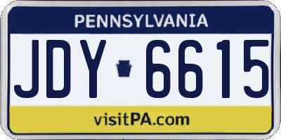 PA license plate JDY6615